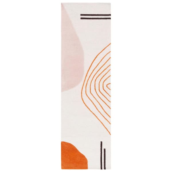 SAFAVIEH Rodeo Drive Ivory/Rust 2 ft. x 8 ft. Abstract Runner Rug