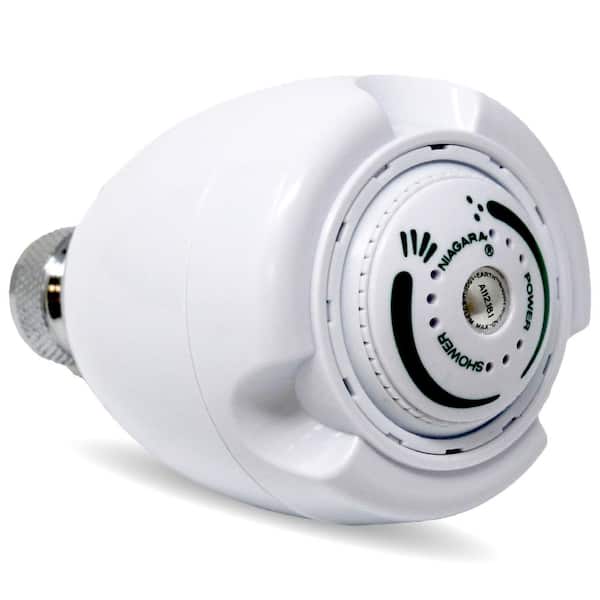 Niagara Conservation Earth 3-Spray 2.7 in. Single Wall Mount Fixed 1.75 GPM Shower Head in White