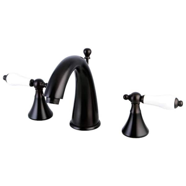 Kingston Brass Naples 8 in. Widespread 2-Handle Bathroom Faucet in Oil Rubbed Bronze