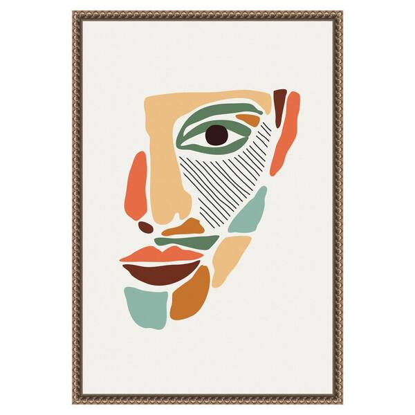Amanti Art "Color Abstract Faces #2" by Jay Stanley 1-Piece Floater Frame Giclee Abstract Canvas Art Print 23 in. x 16 in.