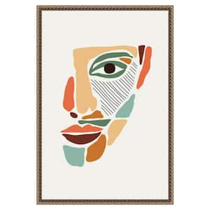"Color Abstract Faces #2" by Jay Stanley 1-Piece Floater Frame Giclee Abstract Canvas Art Print 23 in. x 16 in.
