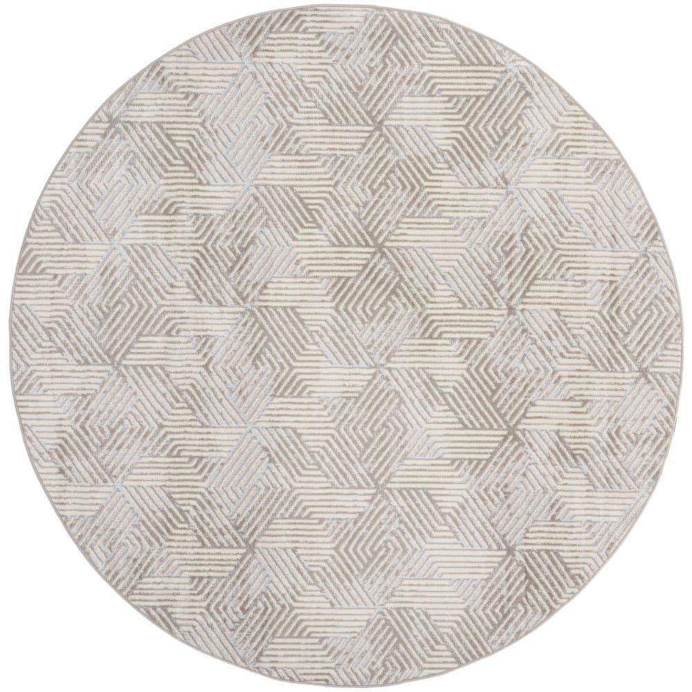 Grafix Grey 8 ft. x 8 ft. Geometric Contemporary Round Area Rug price history on PriceWatchPro