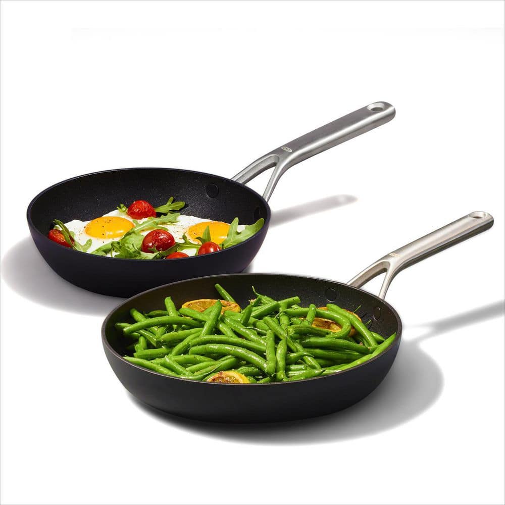 Black Aluminum Ceramic Non-Stick Frypan Set with Stainless Steel Handles
