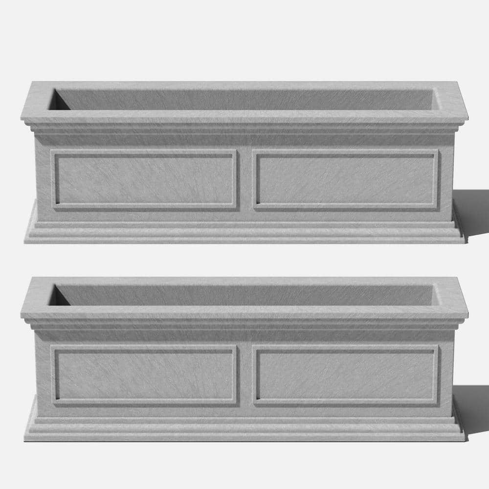 Gray 36" Recycled Plastic Outdoor/Indoor Window Box Planter Set