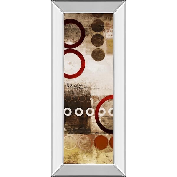 Classy Art "Red Liberated Panel I" By Micheal Marcon Mirror Framed Print Wall Art 18 in. x 42 in.