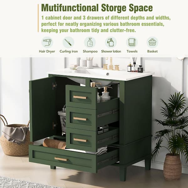 ♡*size80  10/30 Virubi 30 in. W x 18 in. D x 34 in. H Single Sink Bath