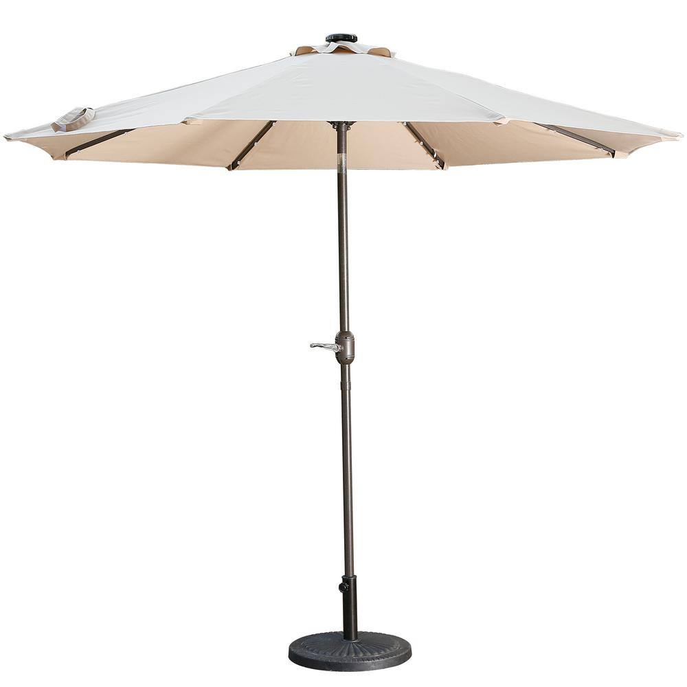 CASAINC 9 ft. Aluminum Market High Quality Solar LED Light Tilt Patio Beach Umbrella in Sand Without Base WFSM-LED270SD Sansujyuku sansujyuku.com