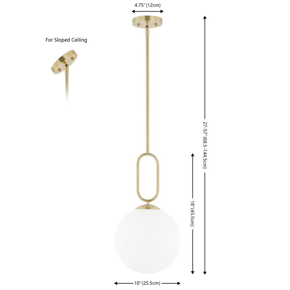 Danva Art Deco Inspired Brass & Glass Globe Pendant Light