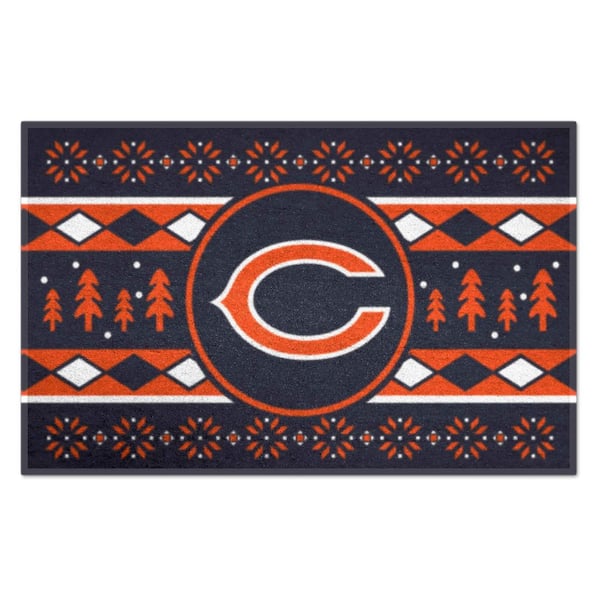 Chicago Bears Holiday Sweater Navy 1.5 ft. x 2.5 ft. Starter Area Rug