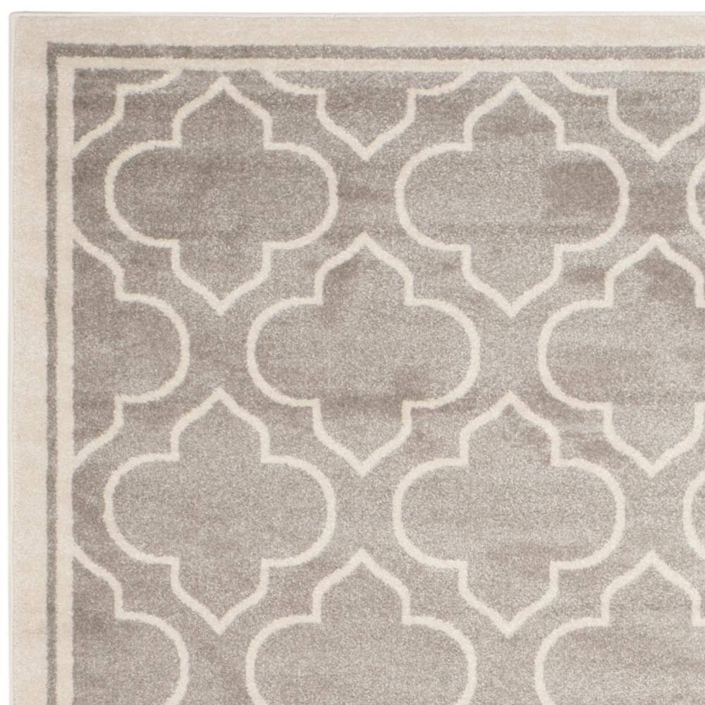 Gray Geometric 9' x 12' Stain-Resistant Synthetic Area Rug