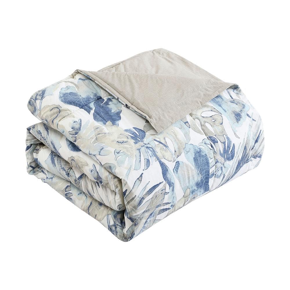 Coastal Breeze King Comforter Set in Chambray Blue with Cotton Feel