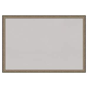 Parisian Silver Wood Framed Grey Corkboard 38 in. x 26 in. Bulletin Board Memo Board