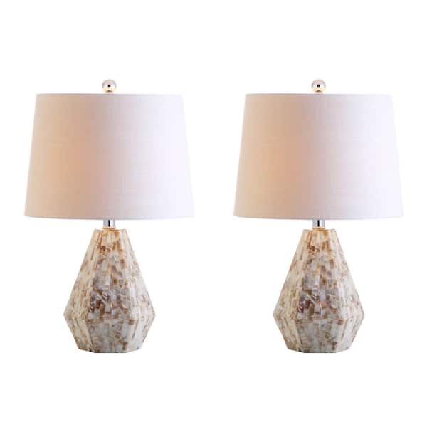 Isabella 21 in. Natural Ivory Seashell Table Lamp (Set of 2)