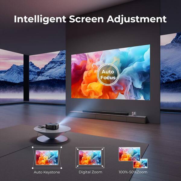 Vrbgify 1920 x 1080 4K Portable Projector with 1000 Lumens