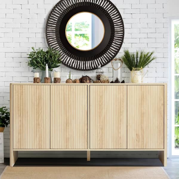 Natural wood sideboard buffet discount