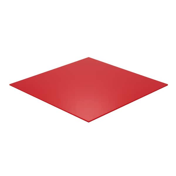 Falken Design 12 in. x 48 in. x 1/8 in. Thick Acrylic Red 2157 Sheet