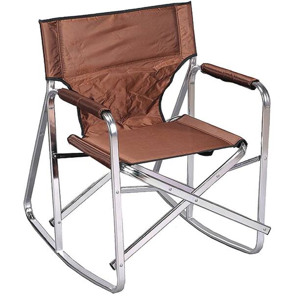 Ming's Mark Stylish Camping Brown Full Back Folding Rocking Director's Chair