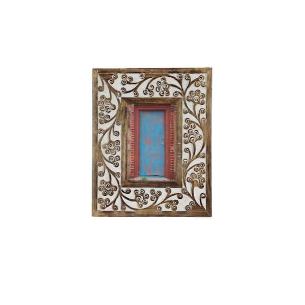 Litton Lane 8 x 10 Brown 4 Slot Wall Photo Frame with Wood Frame