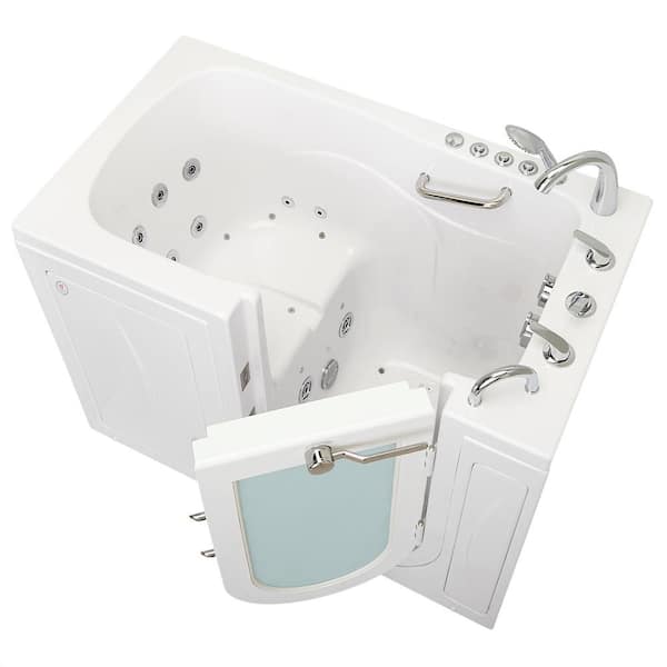 Ella Capri 52 in. x 30 in. Walk-In Whirlpool & Air Bath in White with LHS Outward Swing Door, Heated Seat and Fast Fill/Drain