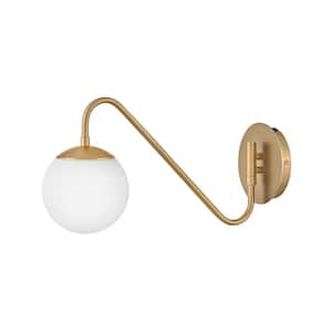 Dottie 6.0 in. 1-Light Lacquered Brass Wall Sconce