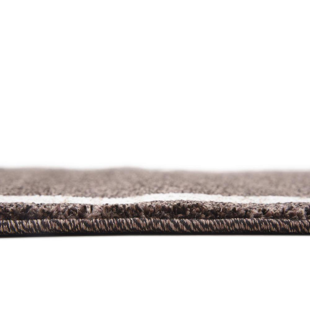 Tufted Brown/Ivory Synthetic Rectangular Easy-Care Rug
