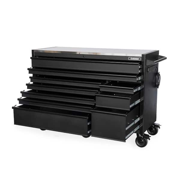Husky Modular Tool Storage Heavy Duty 62 in. W x 24 in. D Matte Black Top Tool Chest