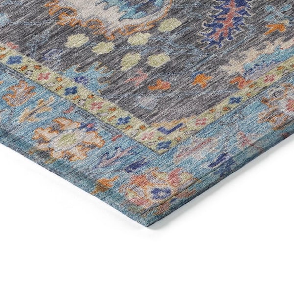 Chantille Machine Washable Indoor/Outdoor Abstract ACN2104 Gray 1 ft. 8 in. x 2 ft. 6 in. Accent Rug