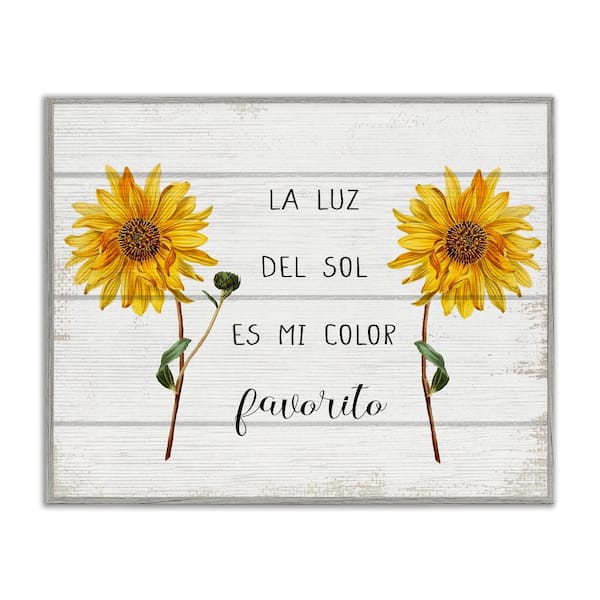 Stupell Industries Sunflower Favorite Color by Lil' Rue Gray Framed Typography Giclee Art Print 11 in. x 14 in.
