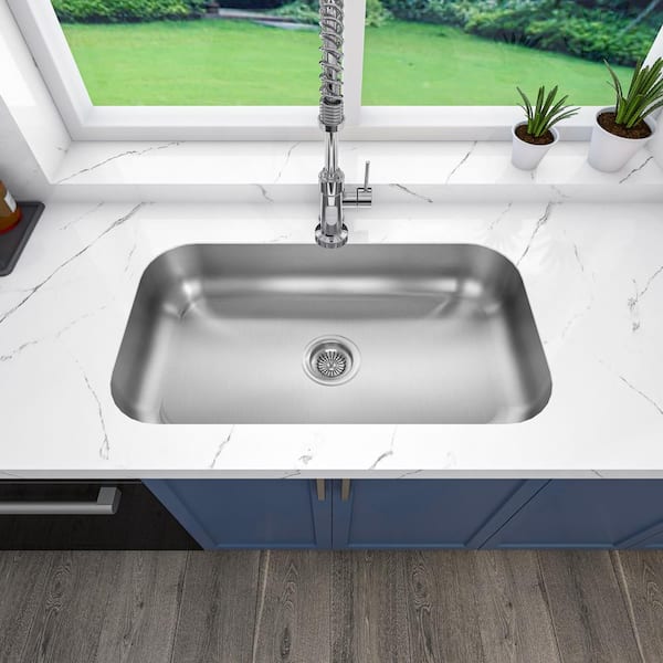 Sinber 32 Undermount Single Bowl Workstation Kitchen Sink with 304  Stainless Steel