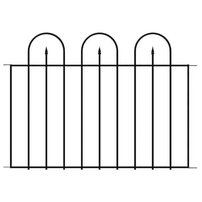 Westbrook 36 in. x 48 in. Black Steel Fence Panel (4-Pack)