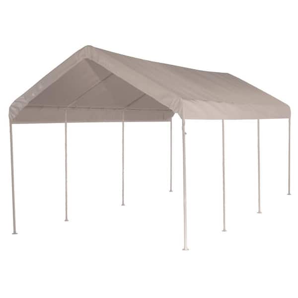 ShelterLogic 10 ft. H x 20 ft. D Max AP All-Purpose 8-Leg Canopy in White with Heavy-Duty Steel Frame and Patented Twist-Tie Tension