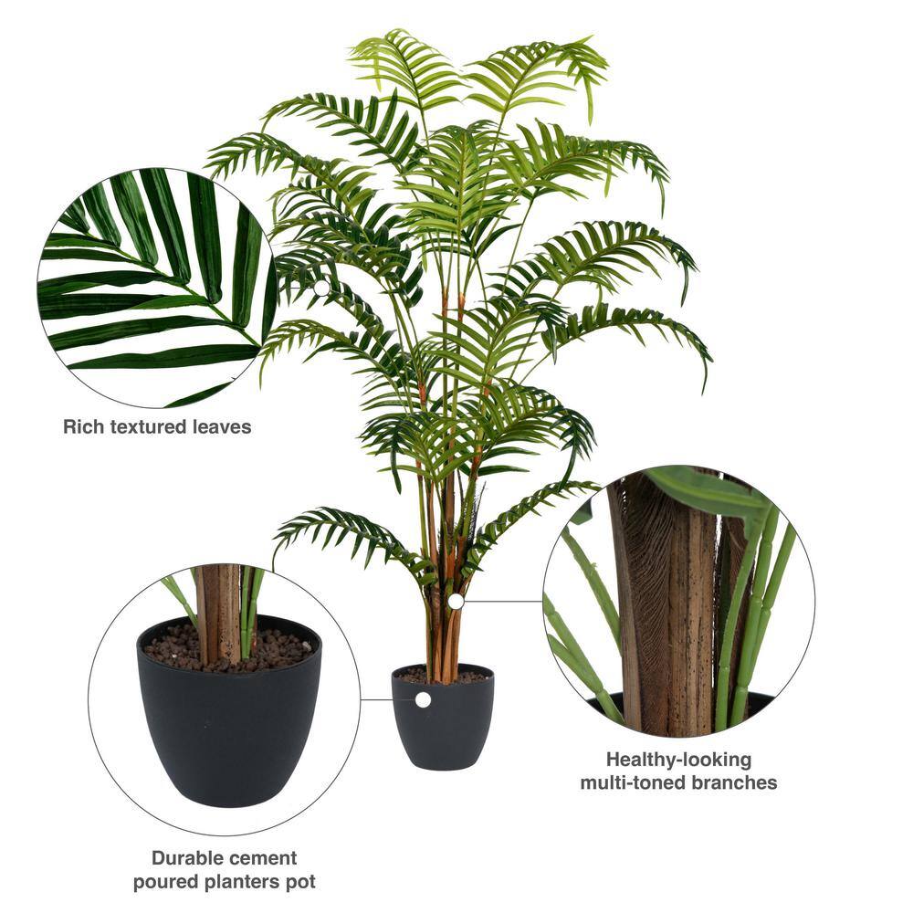 Tropical Oasis 58" Real Touch Fern Floor Plant in Black Planter