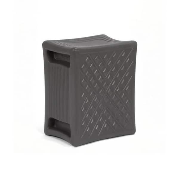 12 in. x 15 in. x 9 in. Plastic 3-Level Heavy Duty Work Garden Stool Seat for Patio Yard, Gray