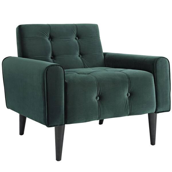 MODWAY Emerald Green Delve Velvet Arm Chair