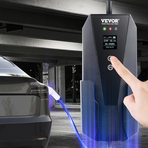 EV Charger Level 2 16/20/24/32 Amp Electric Vehicle Charger w/ 28 ft. Charging Cable NEMA 14-50P Plug for SAE J1772 EVs