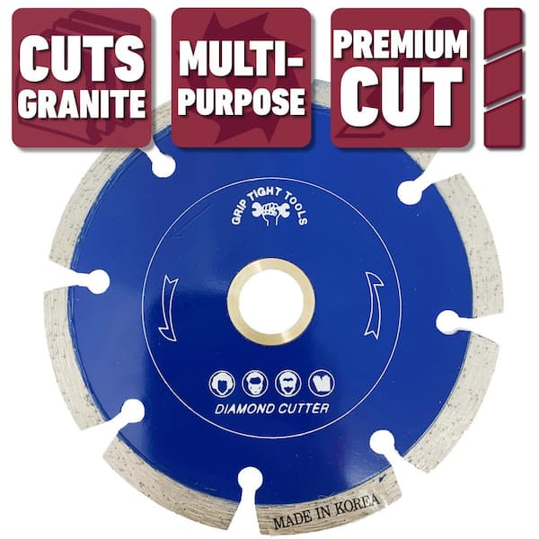 4-1/2 in. Premium Segmented Cut General Purpose Diamond Blade, Cuts Granite, Marble, Concrete, Stone, Brick and Masonry