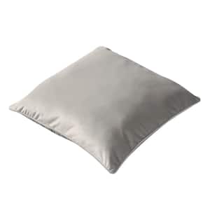 Soft Velvet Square Light Grey 18 in. x 18 in. Throw Pillow