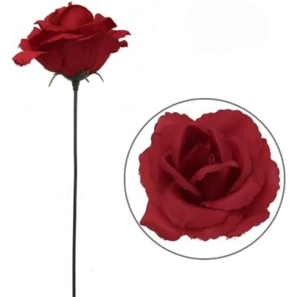 Larksilk 8 in. Burgundy Artificial Silk Rose Picks Centerpieces 50