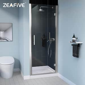 30 in. W x 72 in. H Pivot Swing Semi-Frameless Shower Door Screen in Chrome Finish with 1/4 in. Clear Glass Right Hinged