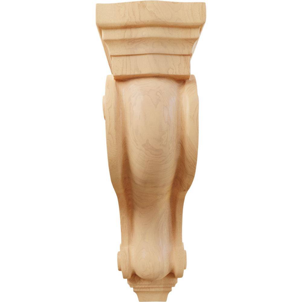 Boston Traditional Red Oak Scroll Corbel 3.88"W x 8"D x 13"H