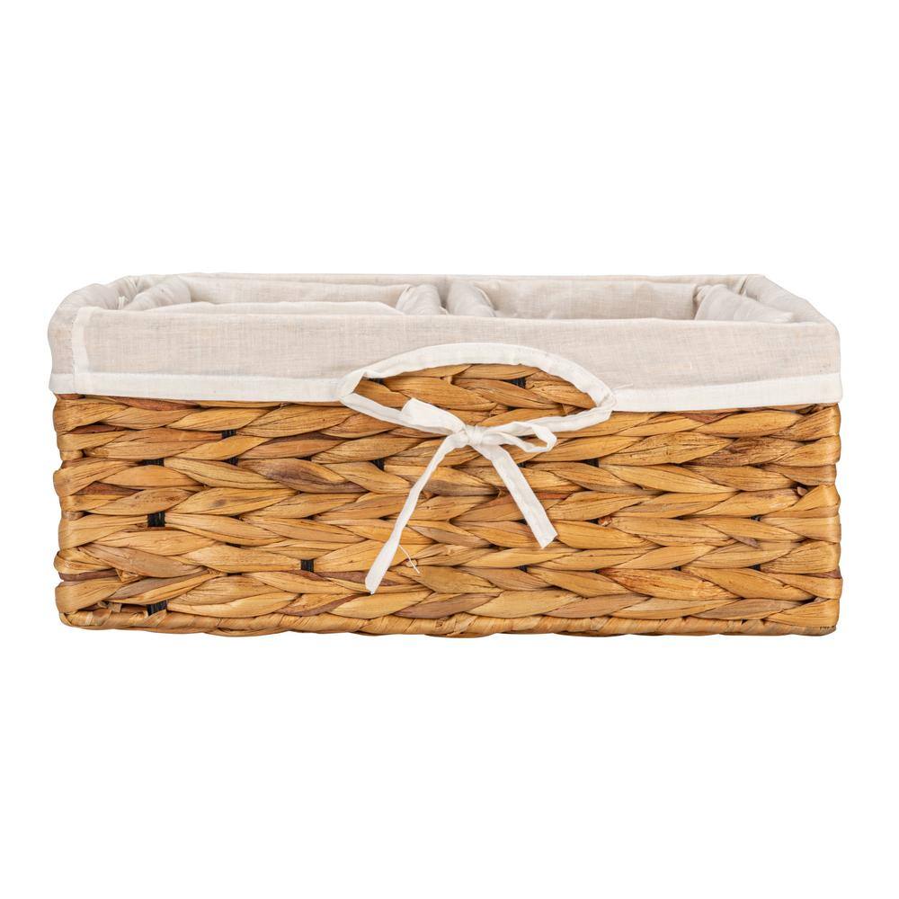 Natural Seagrass Rectangular Storage Basket Set with Liners