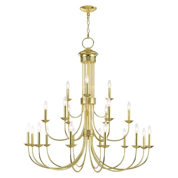 Abbotsford 21-Light Polished Brass Foyer Chandelier