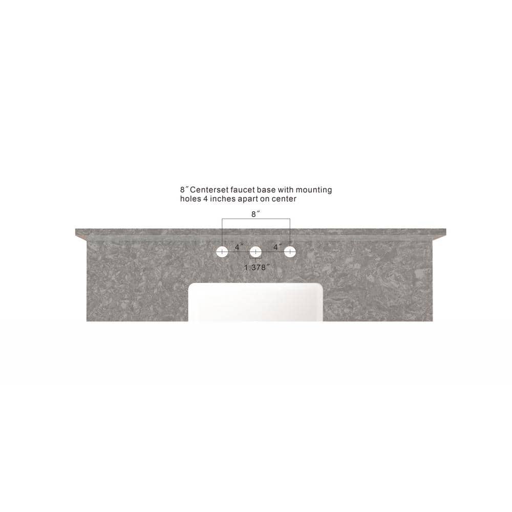 37'' White Ceramic Single Bathroom Vanity Top with Sink