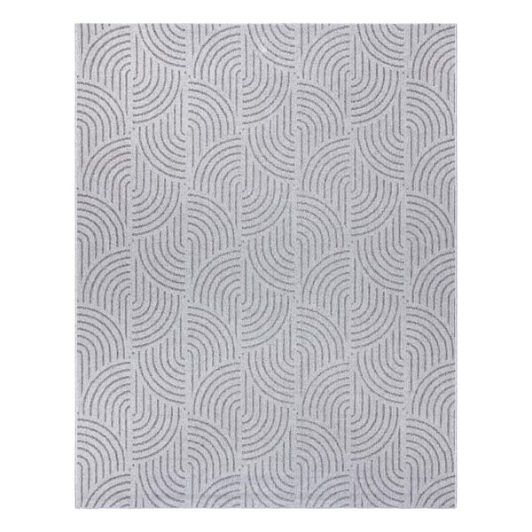 Gertmenian Ringley Michele Silver 8 ft. x 10 ft. Geometric Indoor/Outdoor Area Rug