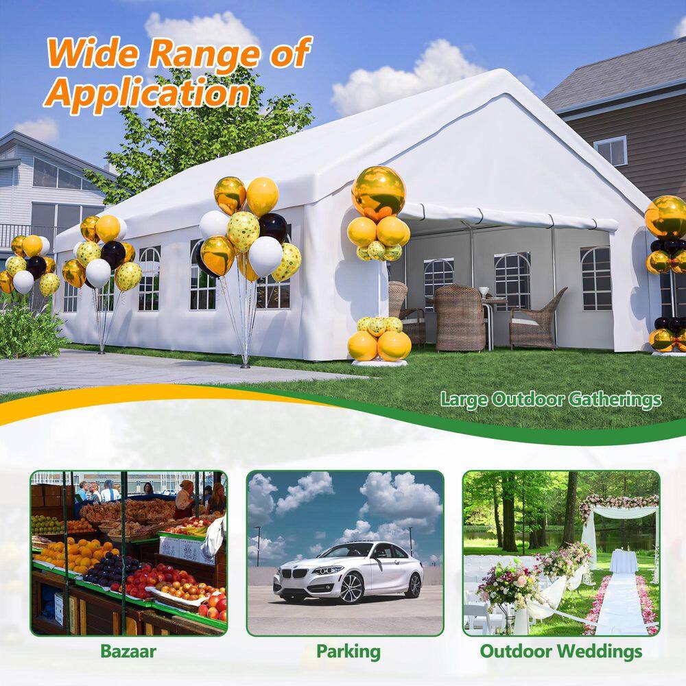 20x32 Ft White Heavy-Duty Outdoor Event Canopy Tent