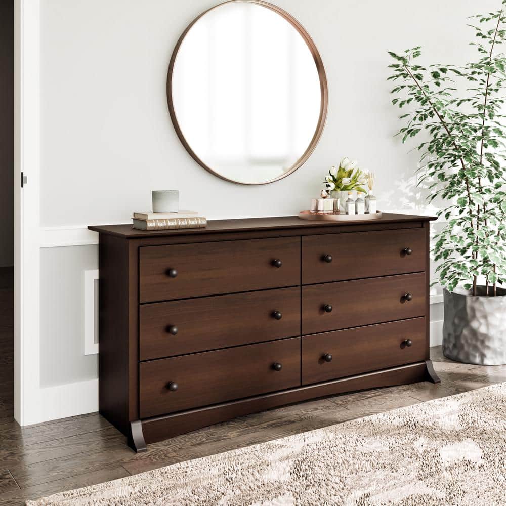 Espresso Composite Wood Double Roller Dresser