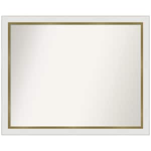 Eva White Gold Narrow 31 in. W x 25 in. H Rectangle Non-Beveled Framed Wall Mirror in White