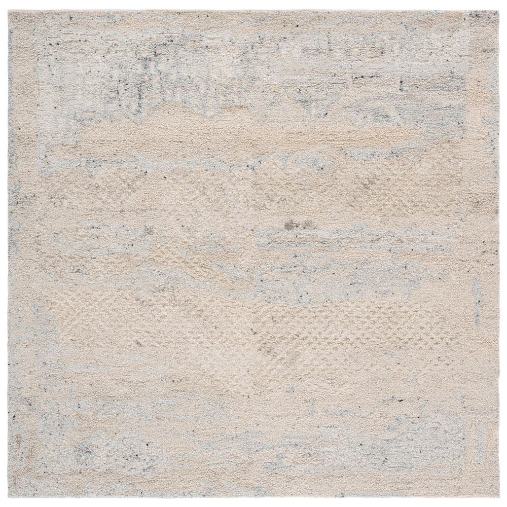 Harvest 6 ft. x 6 ft. Silver/Ivory Distressed Diamond Square Area Rug price history on PriceWatchPro