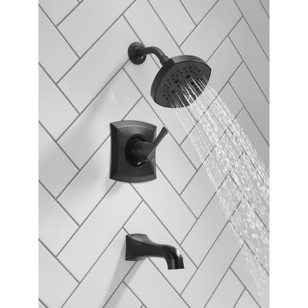 Pierce Single-Handle 5-Spray Tub and Shower Faucet in Matte Black (Valve Included)