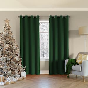 Saxon Energy Saving Evergreen Polyester 54 in. W x 63 in. L Grommet Blackout Curtain (Single Panel)